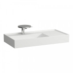 Praustuvas Laufen KARTELL 900x460x120 mm, platus kraštas dešinėje, su 1 anga maišytuvui viduryje, be perlajos, spalva - balta matinė 